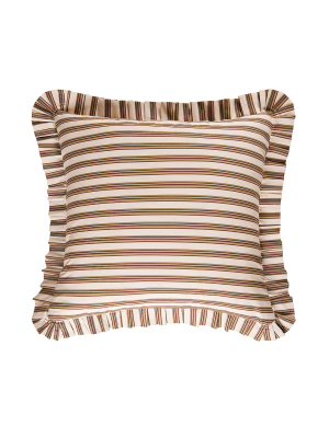 C&f Home 26" X 26" Green & Tan Stripes Euro Sham