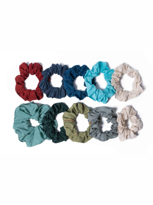 Pure Cotton Hair Scrunchies (pack Of Ten)