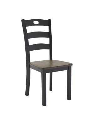 Set Of 2 Froshburg Dining Room Side Chair Black/brown - Signature Design By Ashley