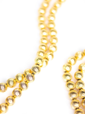 Vintage Double-strand Gold Bead Necklace
