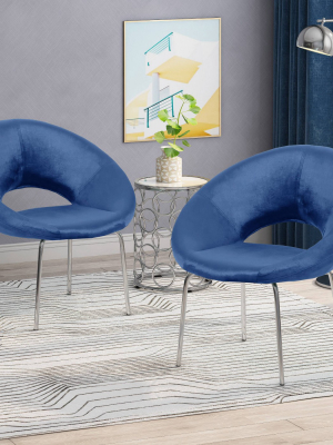 Set Of 2 Paschall Modern Glam Velvet Accent Chairs - Christopher Knight Home