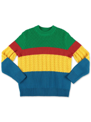 Stella Mccartney Kids Striped Colour Block Jumper