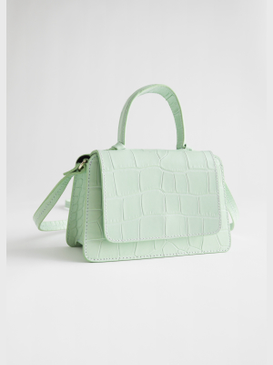 Croc Embossed Mini Leather Bag