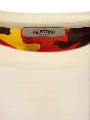 Valentino Camouflage Print Crewneck T-shirt