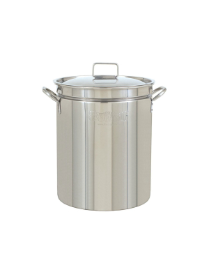 Bayou Classic 36 Quart Stainless Steel Boil Fry Steam Cook Soup Stockpot W/ Lid