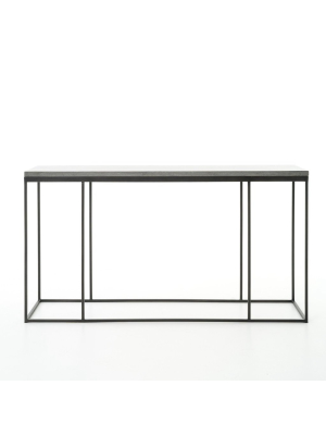 Harlow Console Table In Bluestone & Gunmetal