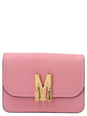 Moschino M Logo Plaque Crossbody Bag