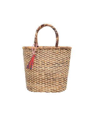 Oval Woven Basket Bag