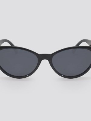 Women's Plastic Cateye Sunglasses - A New Day™ Black