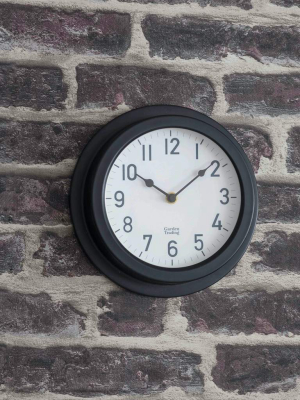 Steel Tenby Clock In Carbon