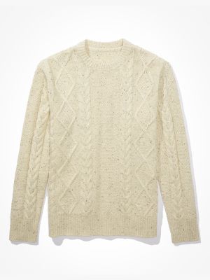 Ae Super Soft Cable Knit Crew Neck Sweater