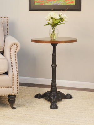 Cora Pedestal Base Accent Table Brown/black - Carolina Chair & Table