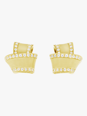 Knot Diamond Trim Stud Earrings