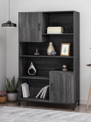 64.5" Frankford Contemporary Cube Unit Bookcase Dark Gray - Christopher Knight