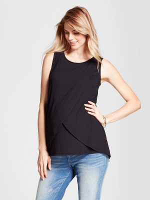 Maternity Cross-panel Nursing Slub Tank Top - Isabel Maternity By Ingrid & Isabel™