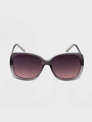 Women's Butterfly Oversized Sunglasses - A New Day™ Gray