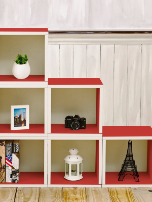 Way Basics 6-cube Eco Stackable Storage Cubby Organizer Red