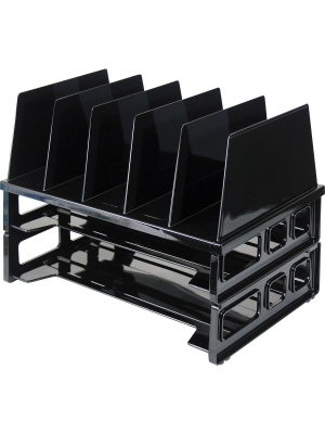 Officemate Desk Sorter W/2 Trays 13-1/2"x9"x10-1/4" Black 22102