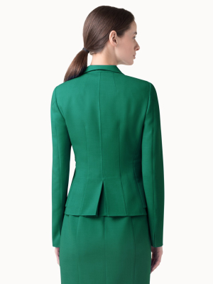 Wool Double Face Peplum Jacket