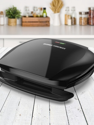 George Foreman 5 Serving Classic Plate Grill In Black With Drip Pan