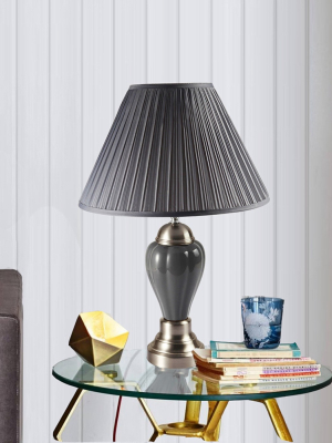 27" Traditional Ceramic 3way Table Lamp (includes Cfl Light Bulb) Gray - Ore International