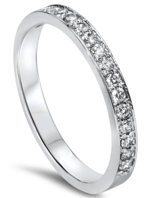 Pompeii3 1/3ct Stackable Diamond Wedding Ring 14k White Gold