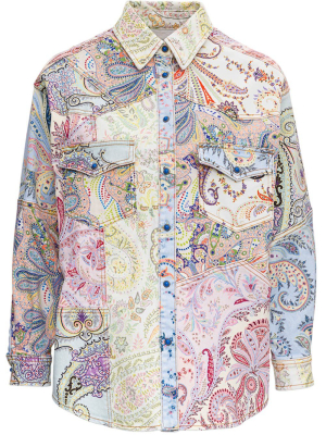 Etro Floral Paisley Patterned Denim Jacket