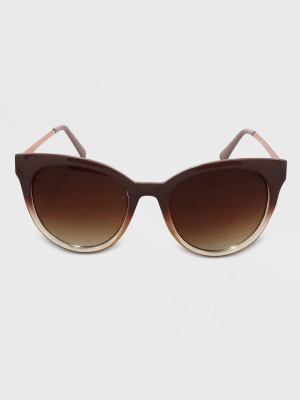 Women's Cateye Plastic Metal Combo Sunglasses - A New Day™ Nude