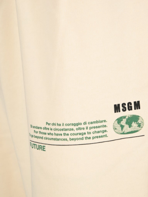 Msgm Logo Printed Drawstring Track Pants