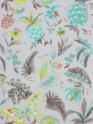 Habanera Wallpaper In Ivory, Jade, And Neon By Matthew Williamson For Osborne & Little