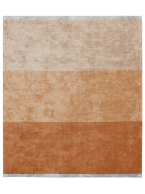 Byred Yama Hand Knotted Rug In Dark Orange Design By Second Studio