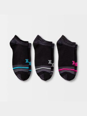 Women's Lightweight Striped Toe 3pk No Show Athletic Socks - All In Motion™ 4-10