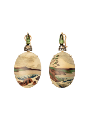 Obi Landscape Marquetry Earrings