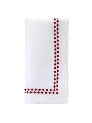 Bodrum Pearls Napkin - Ruby - Set Of 4