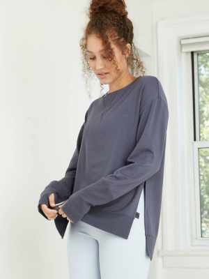 Women's Cozy Side Slit Pullover Sweatshirt - Joylab™