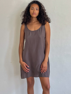 Cocoa Silk Slip Dress