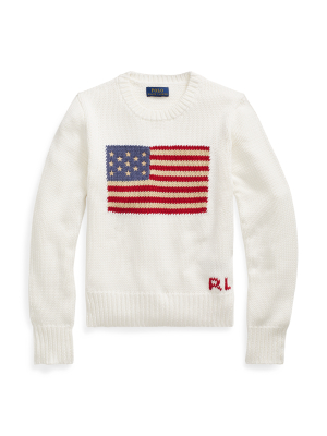 Flag Cotton Crewneck Sweater