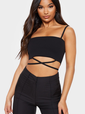 Black Strap Crop Top