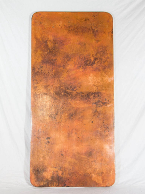 Hammered Copper Rounded Rectangle Tabletop - Natural W/ Spots