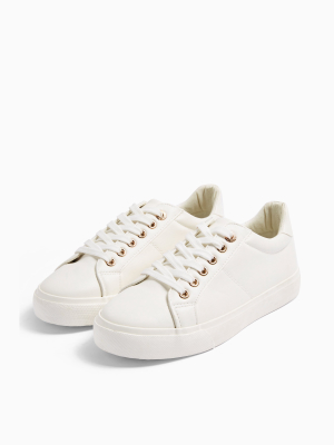 Camden White Lace Up Sneakers