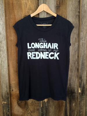 Long Hair Redneck Tour Muscle Tee Blk/white