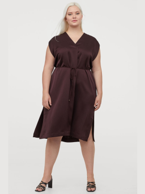 H&m+ V-neck Satin Dress