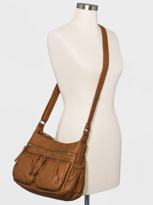 Bueno Zip Closure Crossbody Bag - Tan