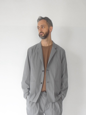 Relaxed 2 Button Jacket | Blue Grey