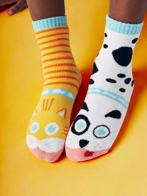 Pals Socks Kids Collectible Mismatched Socks- Cat & Dog