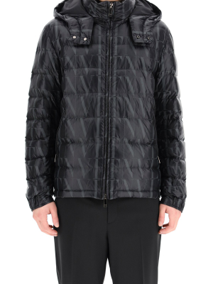 Valentino All-over Vltn Times Print Down Jacket