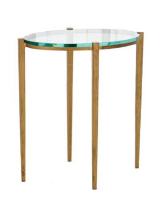 Petite Oval Accent Table Antique Gold