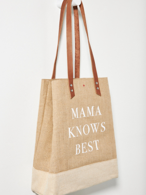 Mama Knows Best Jute Wine Tote