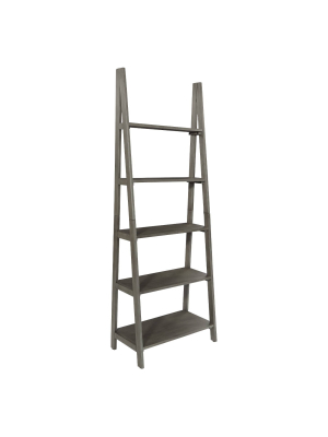 72.25" Hillsboro Ladder Bookcase Gray Wash - Osp Home Furnishings