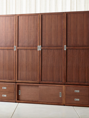 Aspect Walnut 7-piece Wood Door Storage Unit